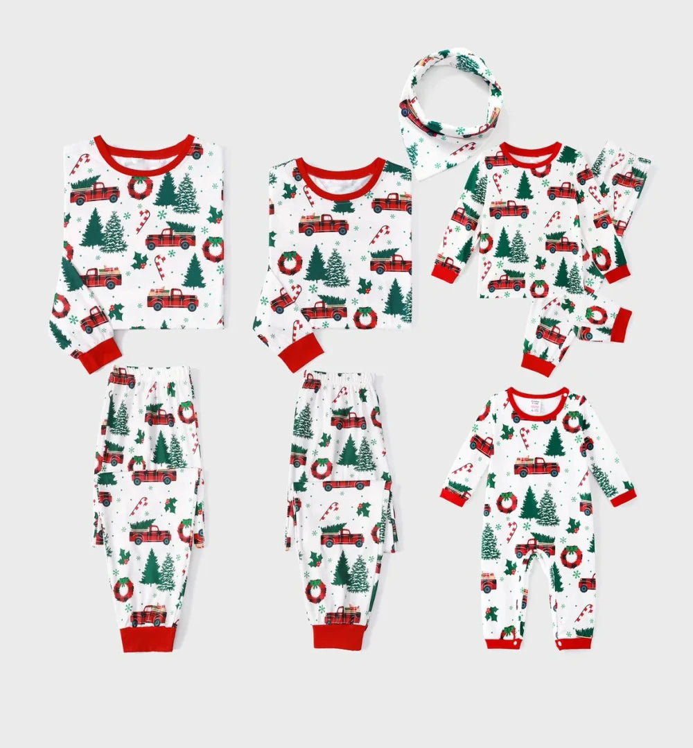 Christmas Tree Car Family Pajama Set